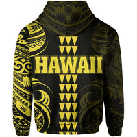 Kanaka Map Polynesian Kakau Hoodie Yellow - Polynesian Pride
