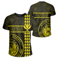 Hawaii Coat of Arms Kanaka Polynesian T Shirt Yellow Unisex Yellow - Polynesian Pride