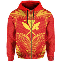 Polynesian Kanaka Mauna Kea Map of Hawaii Zip Hoodie - Polynesian Pride