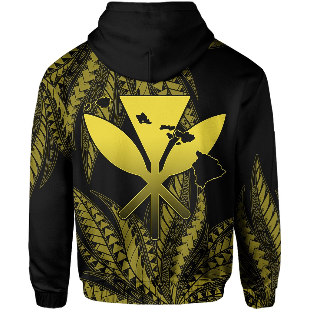 Hawaii King Polynesian Hoodie (Zip up) Durk Style Yellow - Polynesian Pride