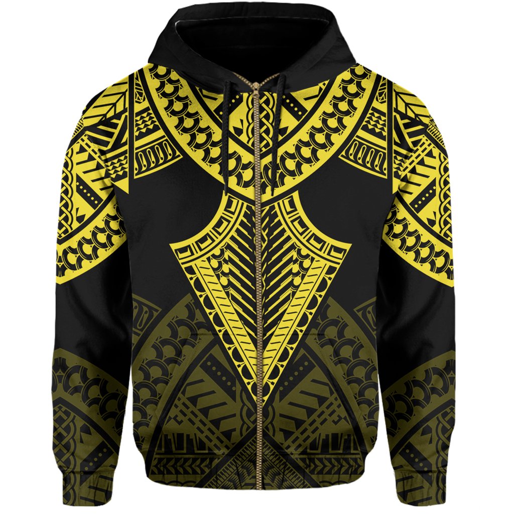 Hawaii Polynesian Hoodie Limited (Zip up) Tab Style Yellow - Polynesian Pride