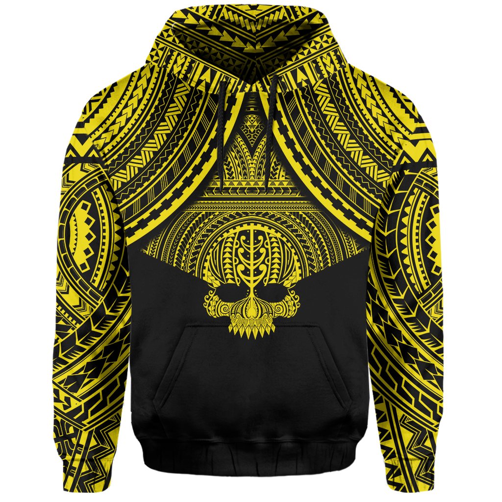 Polynesian Skull Hawaii Hoodie Yellow Circle Style - Polynesian Pride