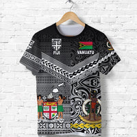 Custom Vanuatu Fiji T Shirt Together Black, Custom Text and Number LT8 - Polynesian Pride