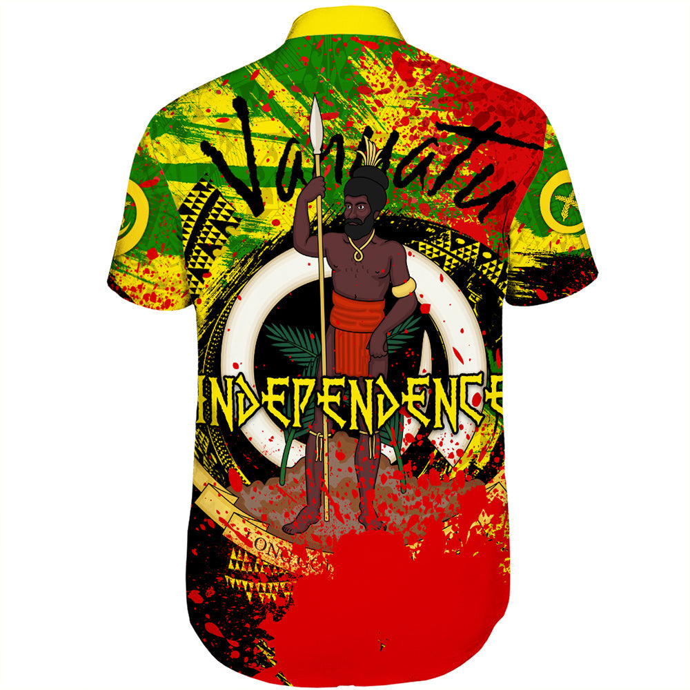Vanuatu Independence Day Grunge Short Sleeve Shirt LT10 - Polynesian Pride