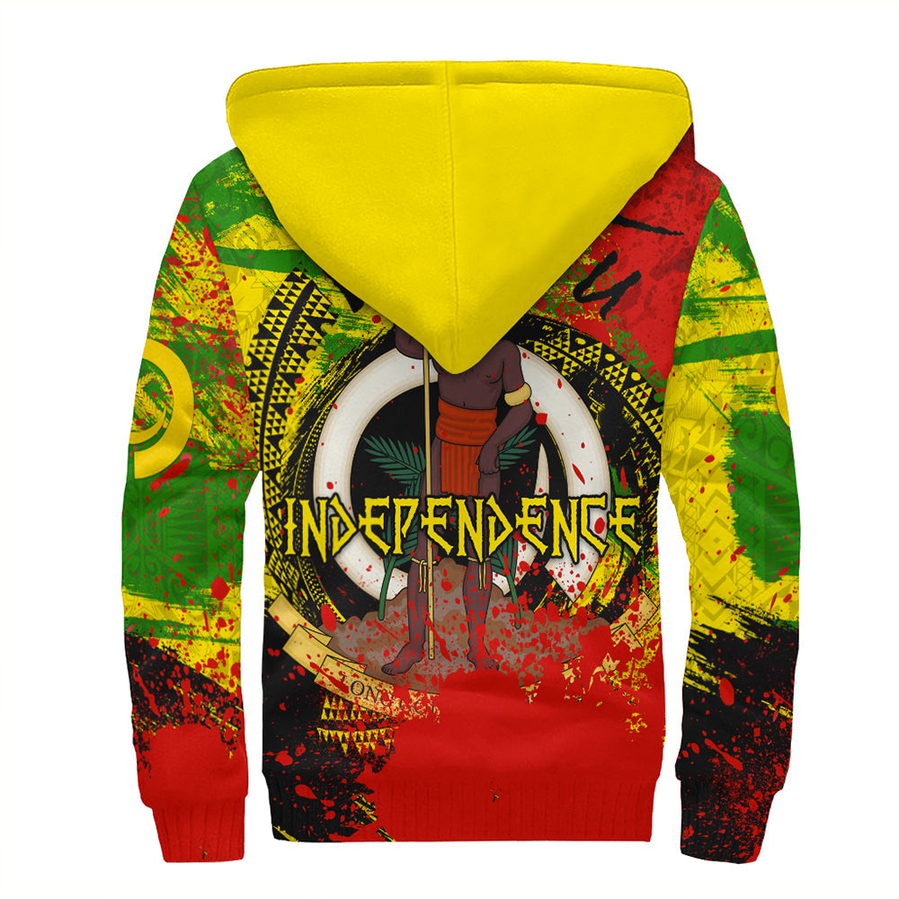 Vanuatu Independence Day Grunge Sherpa Hoodie LT10 - Polynesian Pride