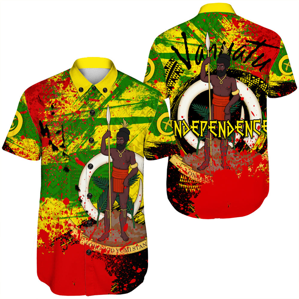 Vanuatu Independence Day Grunge Short Sleeve Shirt LT10 Unisex Yellow - Polynesian Pride