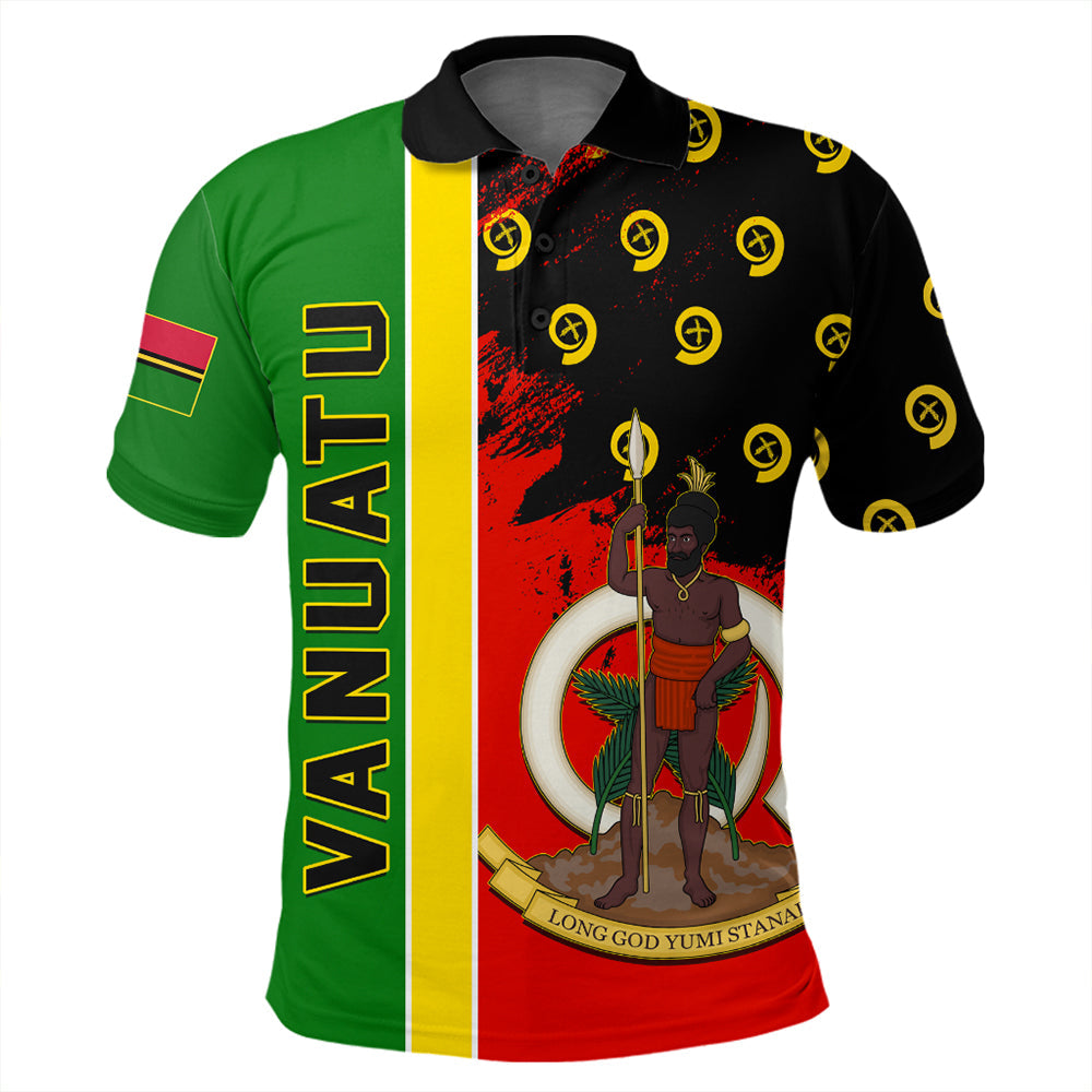 Vanuatu Flag Pattern Style Polo Shirt LT10 - Polynesian Pride