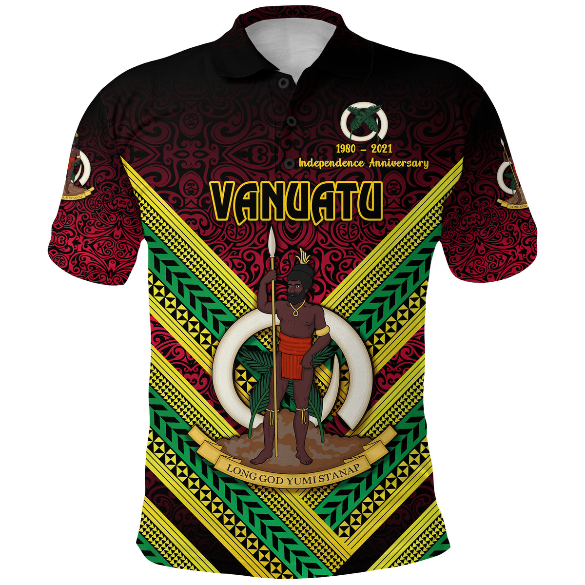 Vanuatu Special Independence Anniversary Polo Shirt Creative Style Gradient Red LT8 - Polynesian Pride