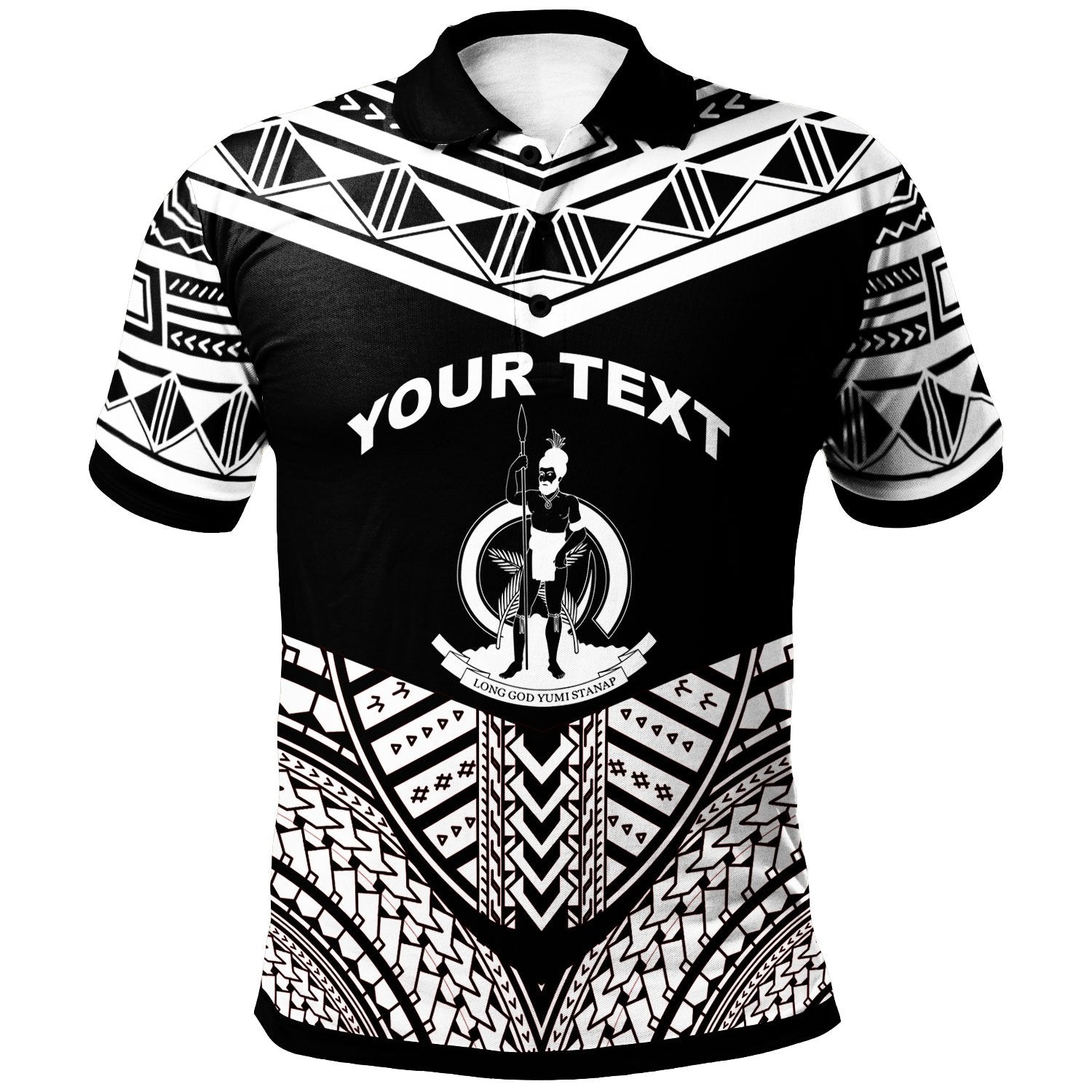 Vanuatu Custom Polo Shirt Tribal Pattern Cool Style White Color Unisex White - Polynesian Pride
