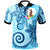 Vanuatu Polo Shirt Tribal Plumeria Pattern Unisex Blue - Polynesian Pride