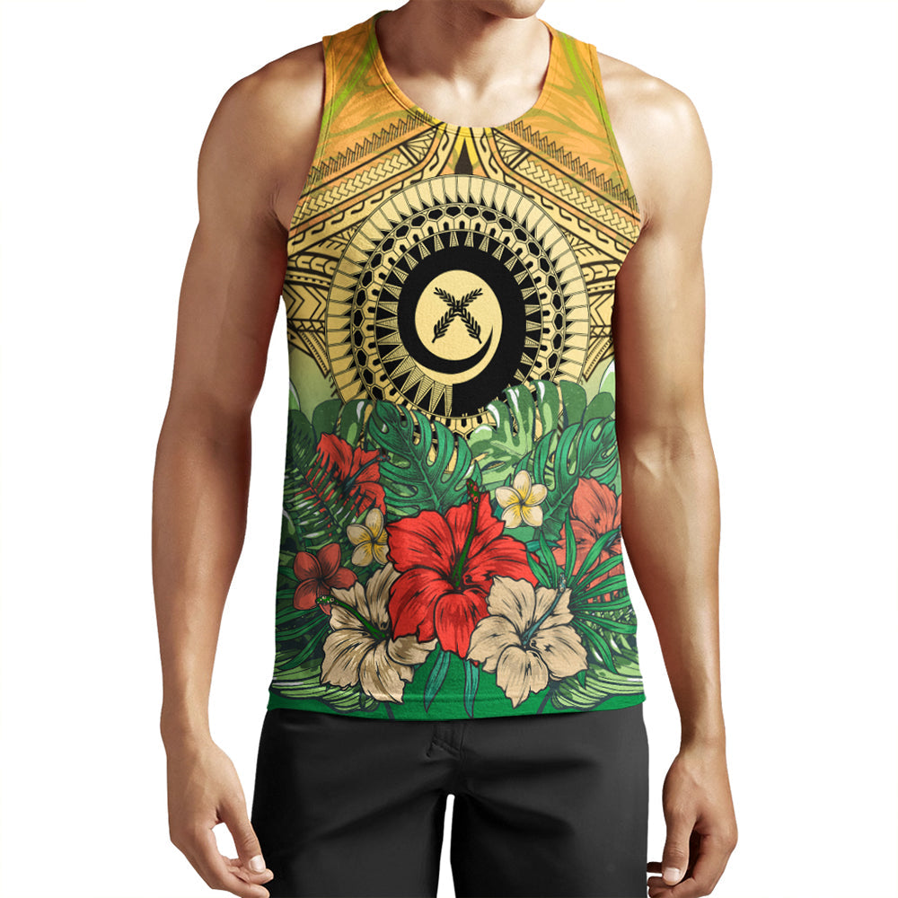Vanuatu Polynesian Hibiscus Tank Top LT10 Yellow - Polynesian Pride