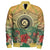 Vanuatu Polynesian Hibiscus Sleeve Zip Bomber Jacket LT10 Unisex Yellow - Polynesian Pride