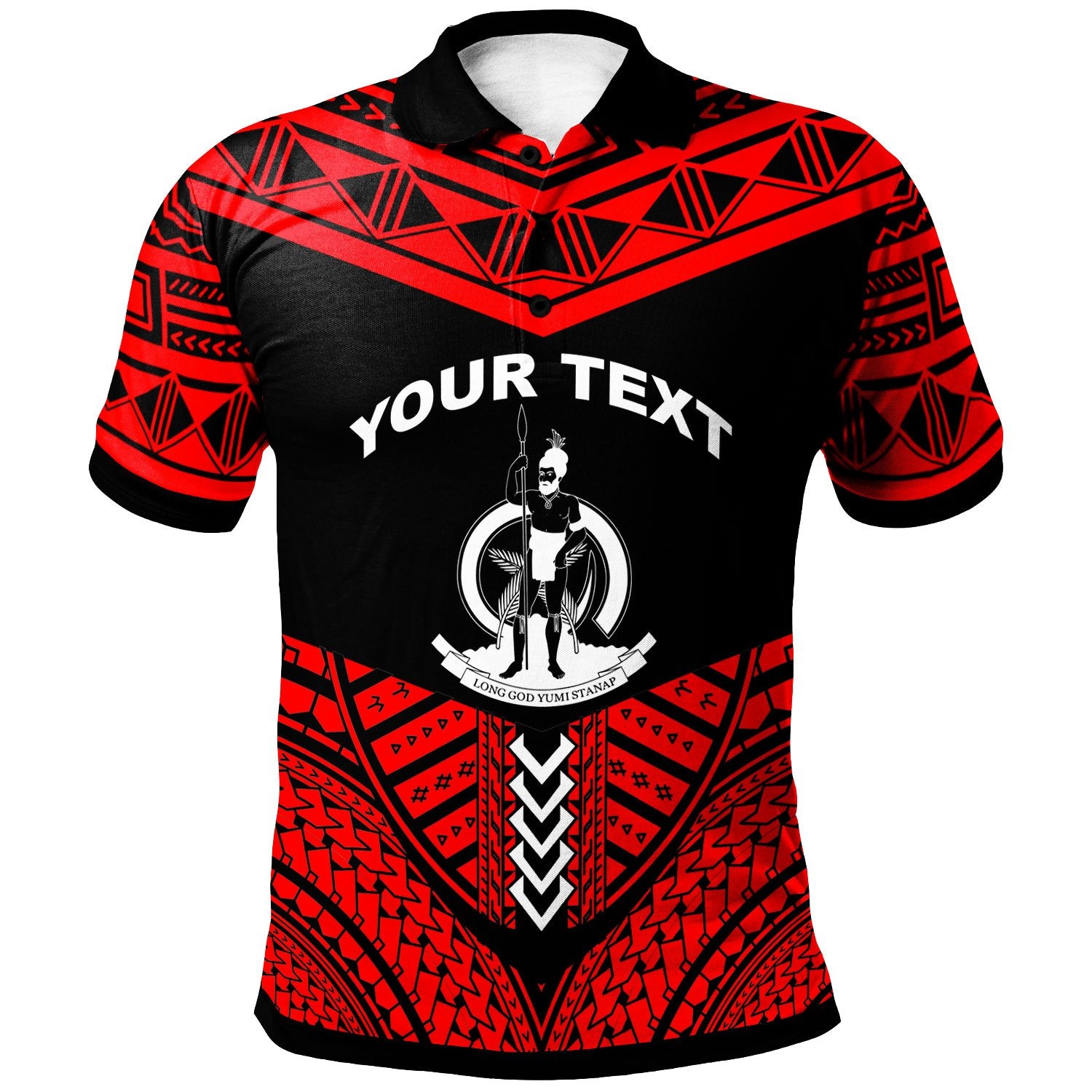 Vanuatu Custom Polo Shirt Tribal Pattern Cool Style Red Color Unisex Red - Polynesian Pride