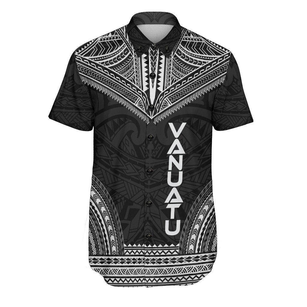 Vanuatu Polynesian Chief Shirt - Black Version Men Black - Polynesian Pride