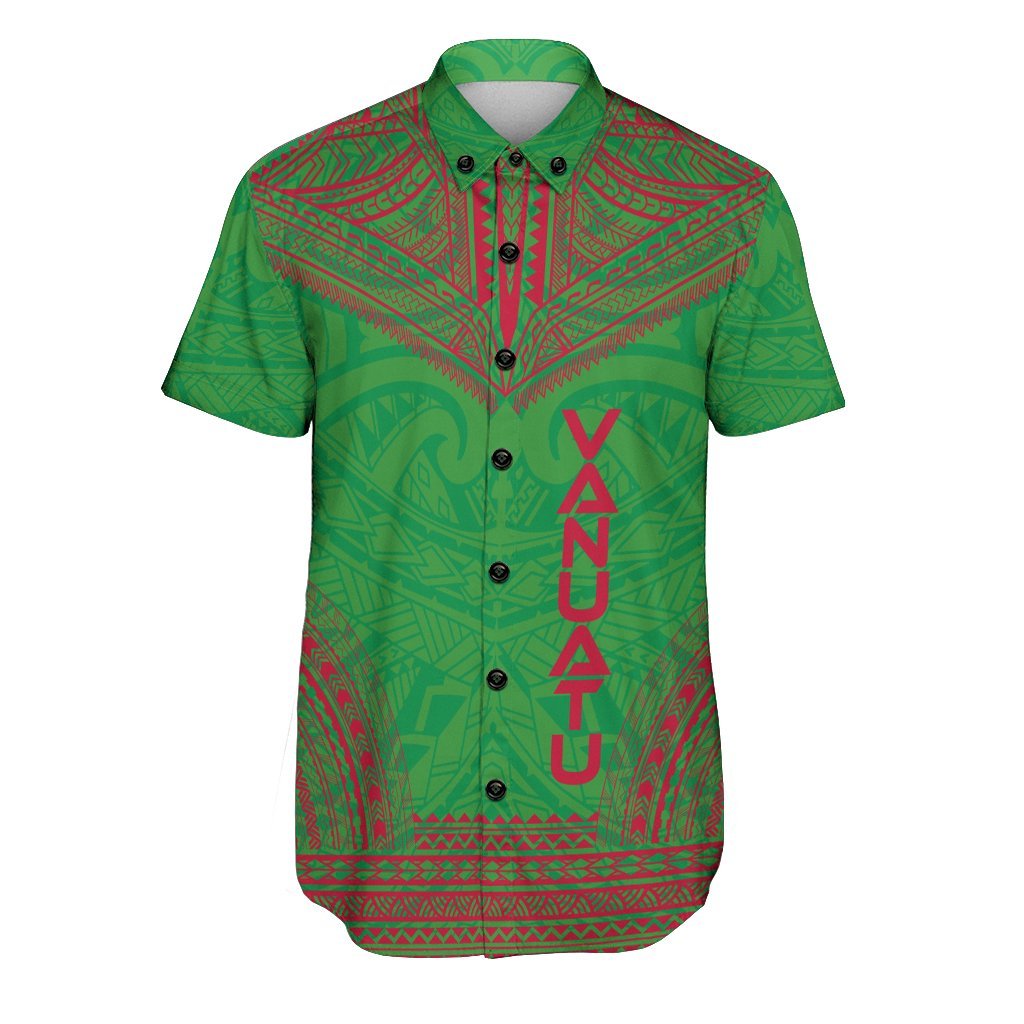 Vanuatu Polynesian Chief Shirt - Flag Version Men Blue - Polynesian Pride