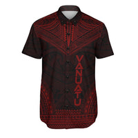 Vanuatu Polynesian Chief Shirt - Red Version Men Red - Polynesian Pride