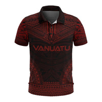 Vanuatu Polo Shirt Vanuatuan Coat Of Arms Polynesian Chief Tattoo Red Version Unisex Red - Polynesian Pride