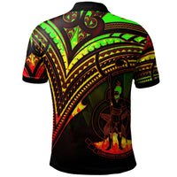 Vanuatu Polo Shirt Reggae Color Cross Style - Polynesian Pride