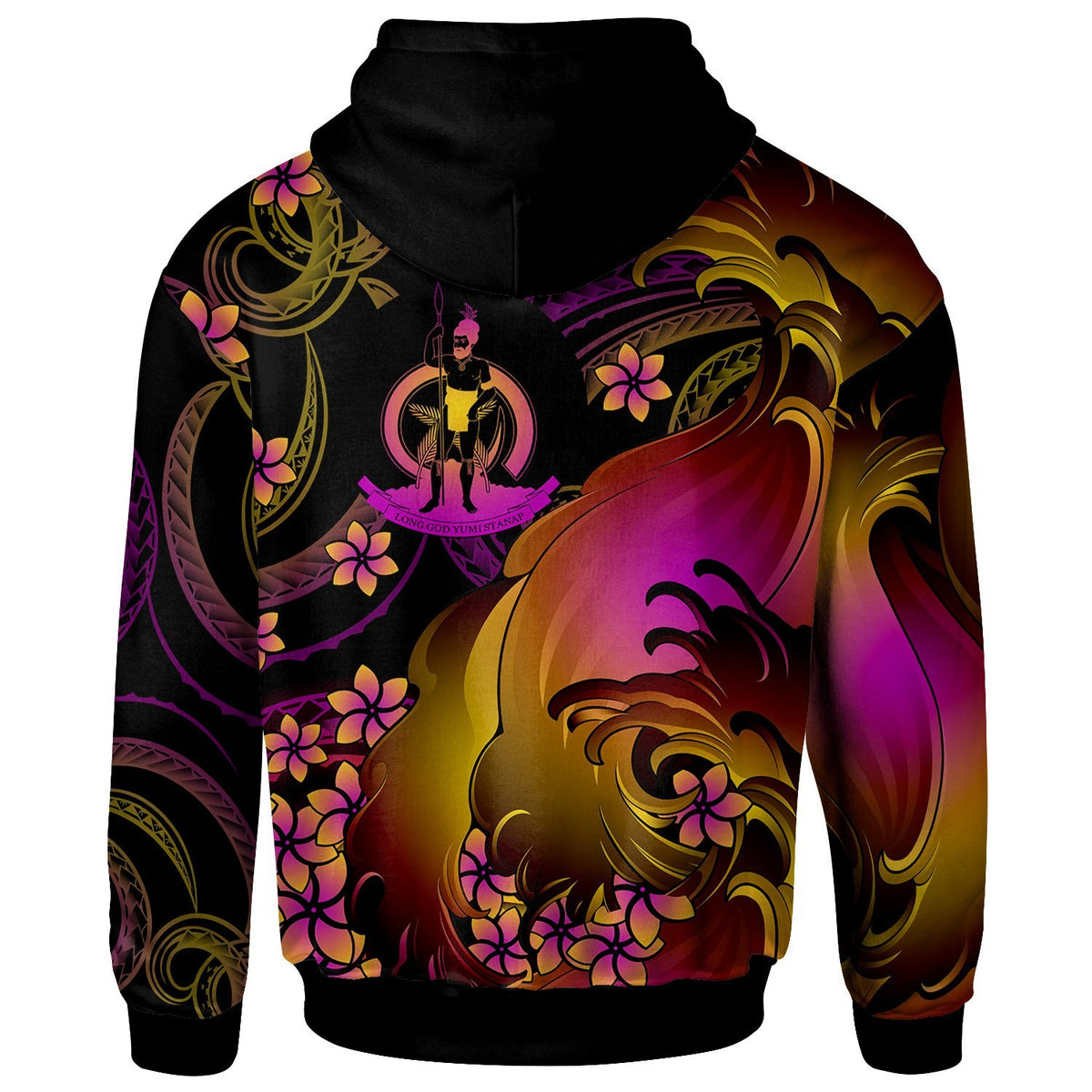 Vanuatu Custom Zip up Hoodie Vanuatu in wave - Polynesian Pride