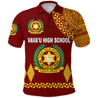 Custom Tonga Vavau High School Polo Shirt Simple Style Maroon, Custom Text and Number LT8 - Polynesian Pride