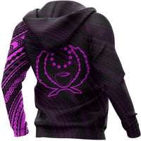 Pohnpei Hoodie Pohnpei Flag Polynesian Tattoo Style Pink - Polynesian Pride