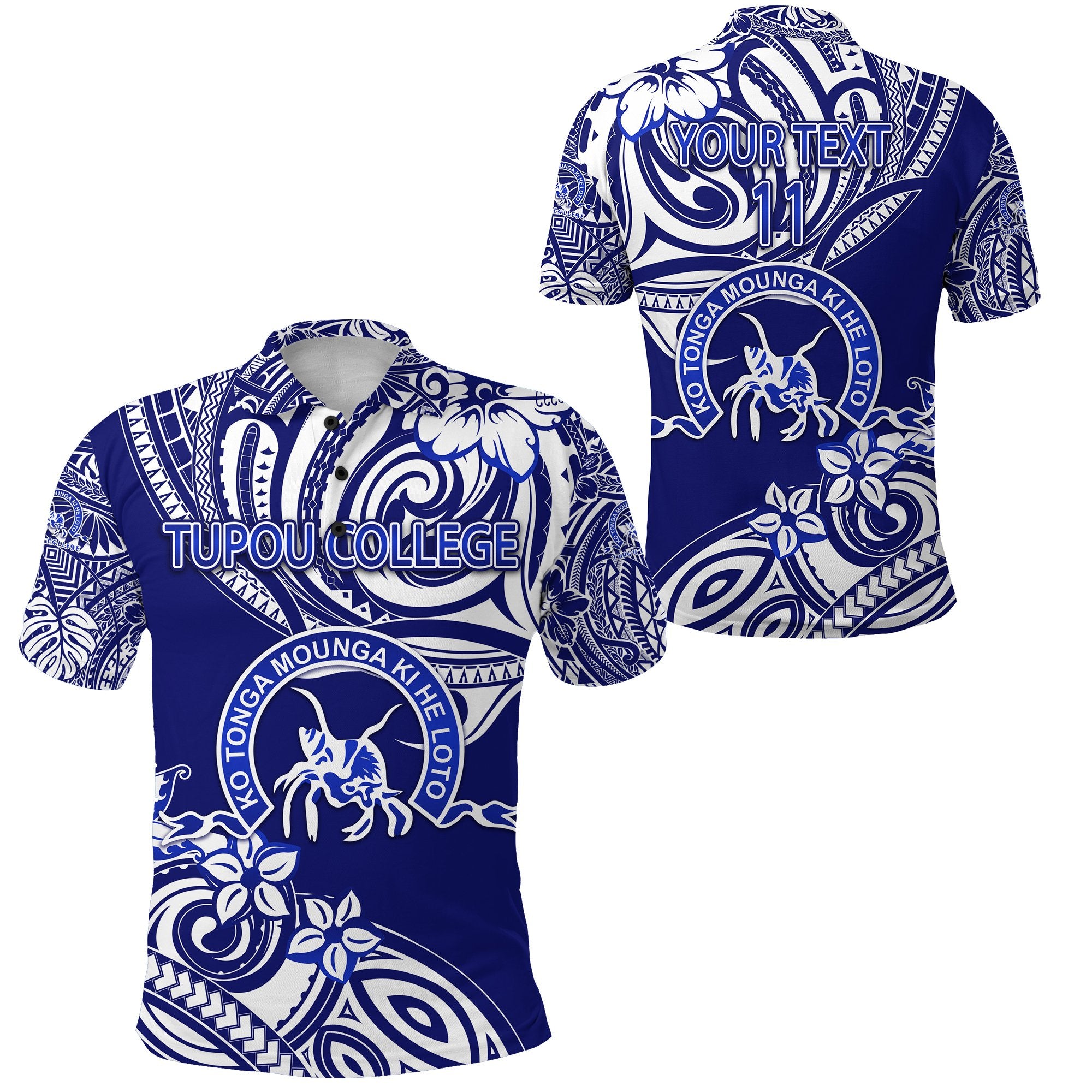 Custom Kolisi Ko Tupou College Tonga Polo Shirt Unique Vibes Blue, Custom Text and Number Unisex Blue - Polynesian Pride
