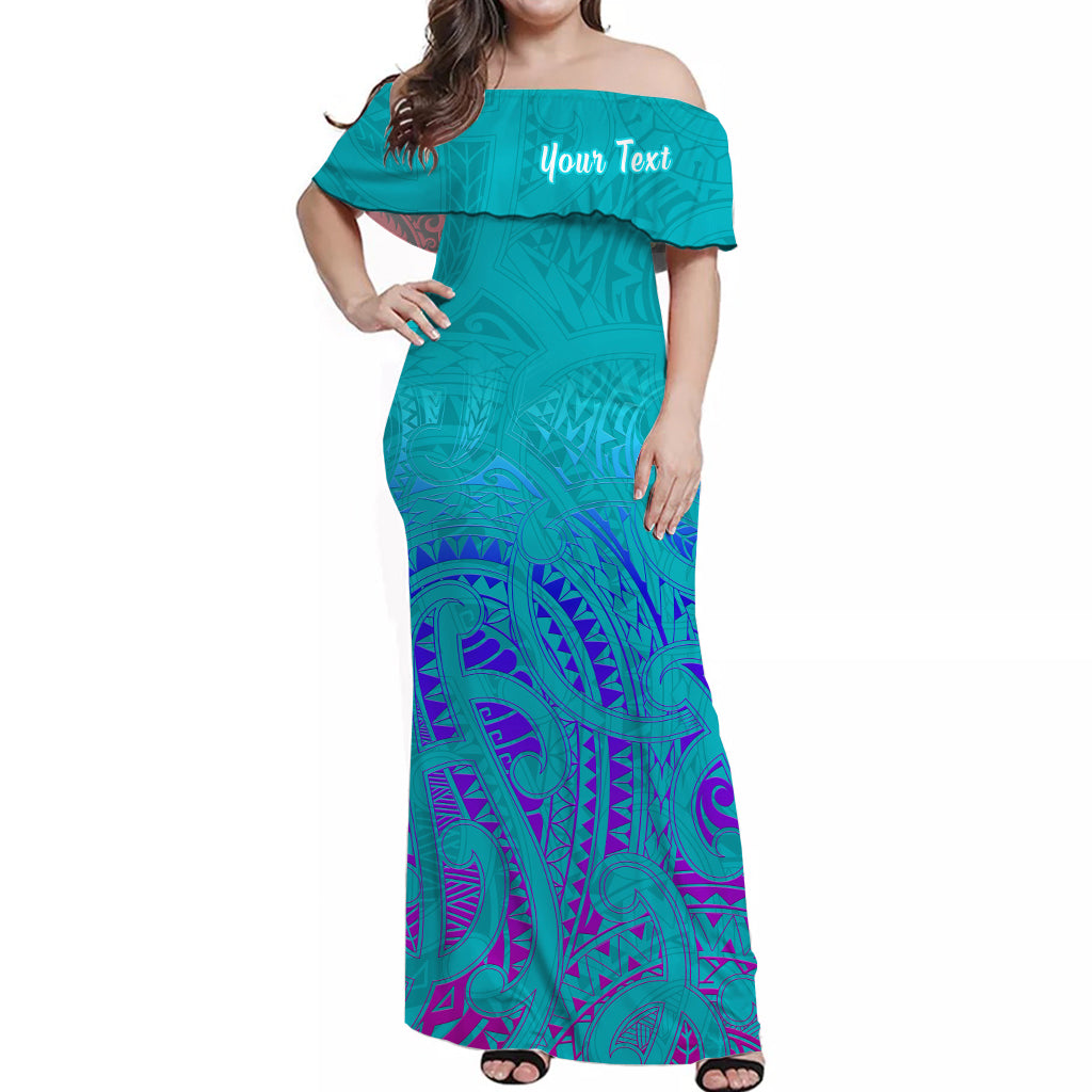 (Custom Personalised) New Zealand Off Shoulder Long Dress NZ Maori Special Ver.02 LT13 Women Art - Polynesian Pride