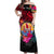 (Custom Personalised) Tahiti Off Shoulder Long Dress Alluring Polynesia and Tropical Flowers French Polynesia LT13 Women Black - Polynesian Pride