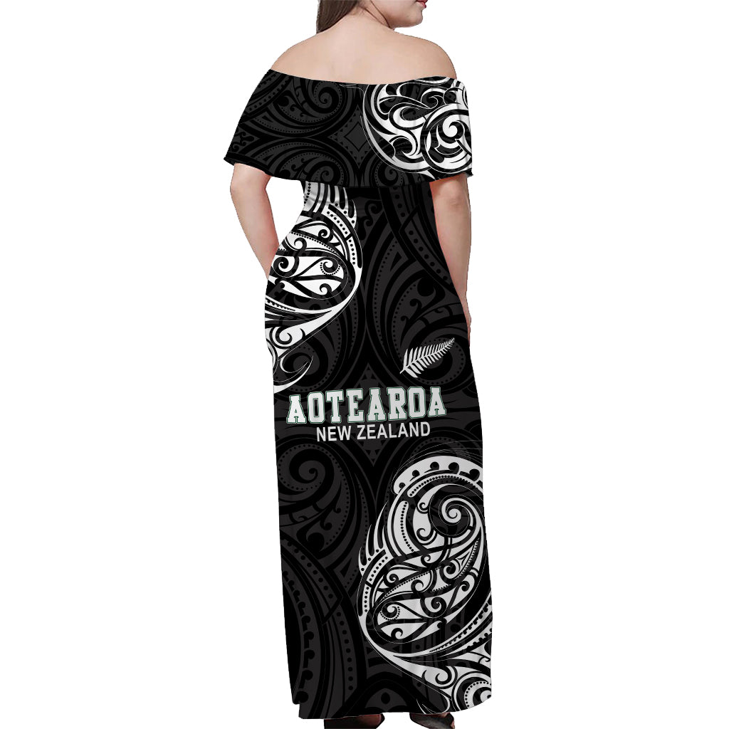 New Zealand Maori Off Shoulder Long Dress Aotearoa Proud LT13 - Polynesian Pride