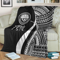 Federated States of Micronesia Premium Blanket - White Polynesian Tentacle Tribal Pattern - Polynesian Pride