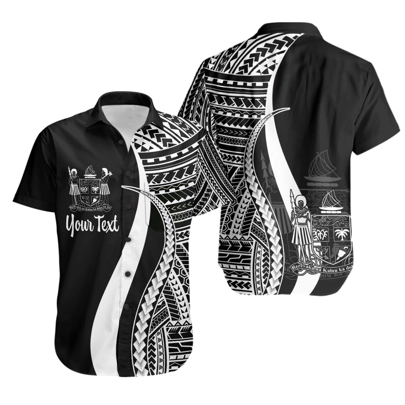 Fiji Custom Personalised Short Sleeve Shirts - White Polynesian Tentacle Tribal Pattern Crest Unisex White - Polynesian Pride