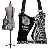 American Samoa Boho Handbag - White Polynesian Tentacle Tribal Pattern - Polynesian Pride