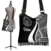 Palau Boho Handbag - White Polynesian Tentacle Tribal Pattern Crest - Polynesian Pride
