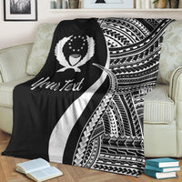 Pohnpei Custom Personalised Premium Blanket - White Polynesian Tentacle Tribal Pattern - Polynesian Pride