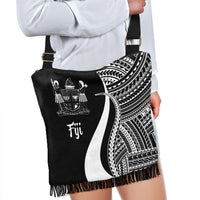 Fiji Boho Handbag - White Polynesian Tentacle Tribal Pattern Crest - Polynesian Pride