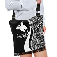 Papua New Guinea Custom Personalised Boho Handbag - White Polynesian Tentacle Tribal Pattern - Polynesian Pride