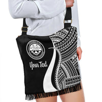 Federated States of Micronesia Custom Personalised Boho Handbag - White Polynesian Tentacle Tribal Pattern - Polynesian Pride