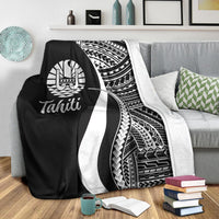 Tahiti Premium Blanket - White Polynesian Tentacle Tribal Pattern - Polynesian Pride