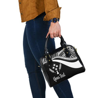 Kosrae Custom Personalised Shoulder Handbag - White Polynesian Tentacle Tribal Pattern - Polynesian Pride