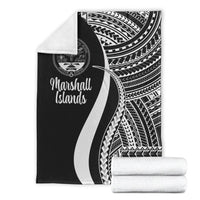 Marshall Islands Premium Blanket - White Polynesian Tentacle Tribal Pattern Crest - Polynesian Pride