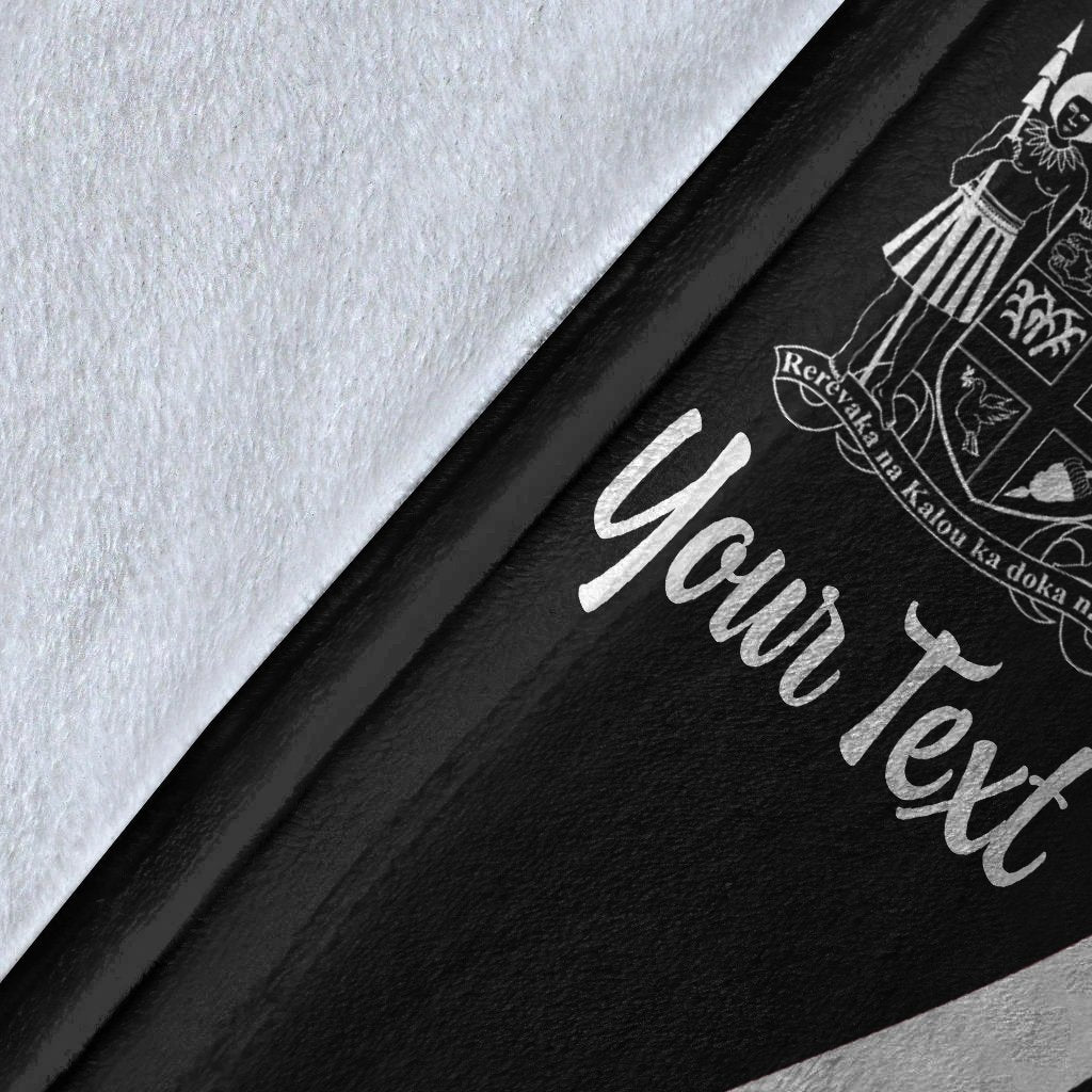 Fiji Custom Personalised Premium Blanket - White Polynesian Tentacle Tribal Pattern Crest - Polynesian Pride