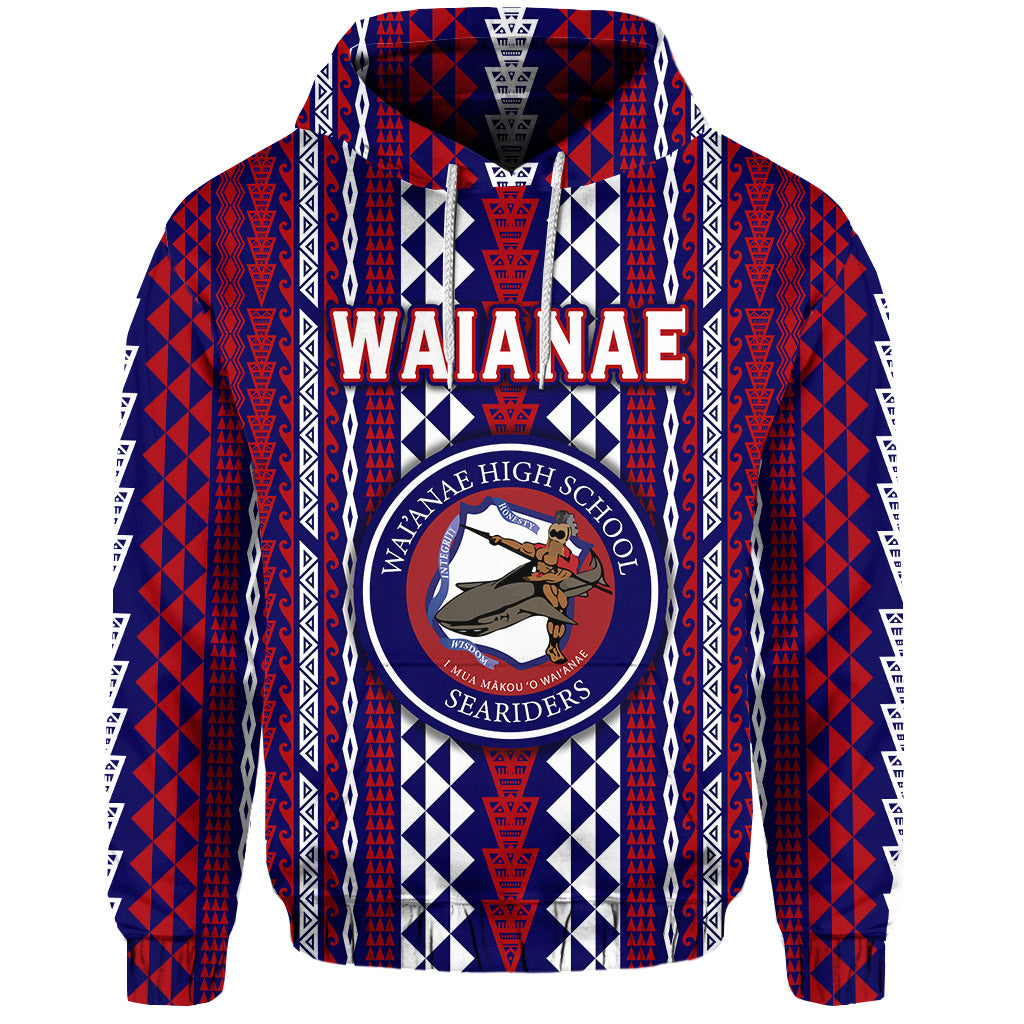 Custom Hawaii Waianae High School Hoodie Seariders Simple Style LT8 - Polynesian Pride