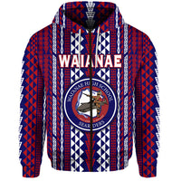 Custom Hawaii Waianae High School Zip Hoodie Seariders Simple Style LT8 - Polynesian Pride