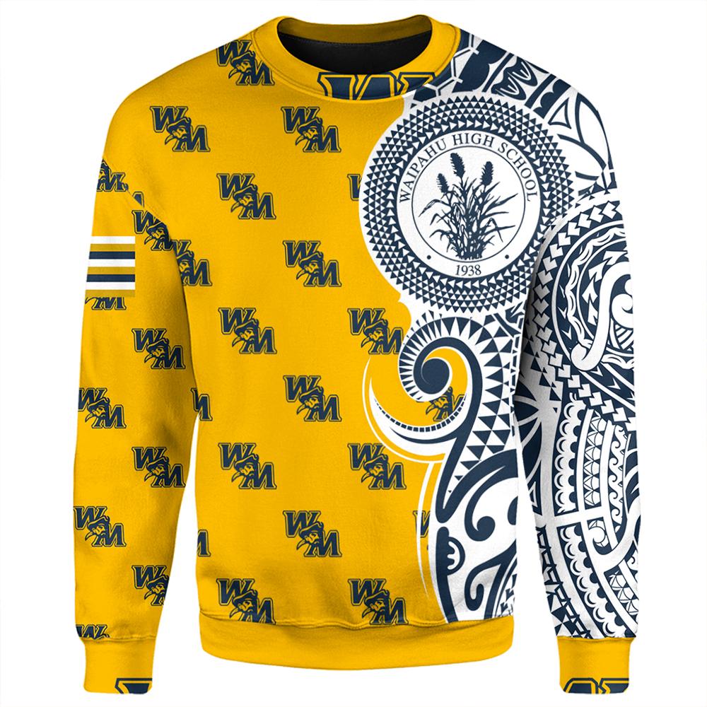 (Personalized) Hawaii - Waipahu High Tribal Kakau Sweatshirt - AH - Polynesian Pride