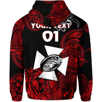 Custom Wallis and Futuna Polynesian Zip Hoodie Unique Style Red LT8 - Polynesian Pride
