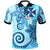 Wallis and Futuna Polo Shirt Tribal Plumeria Pattern Unisex Blue - Polynesian Pride