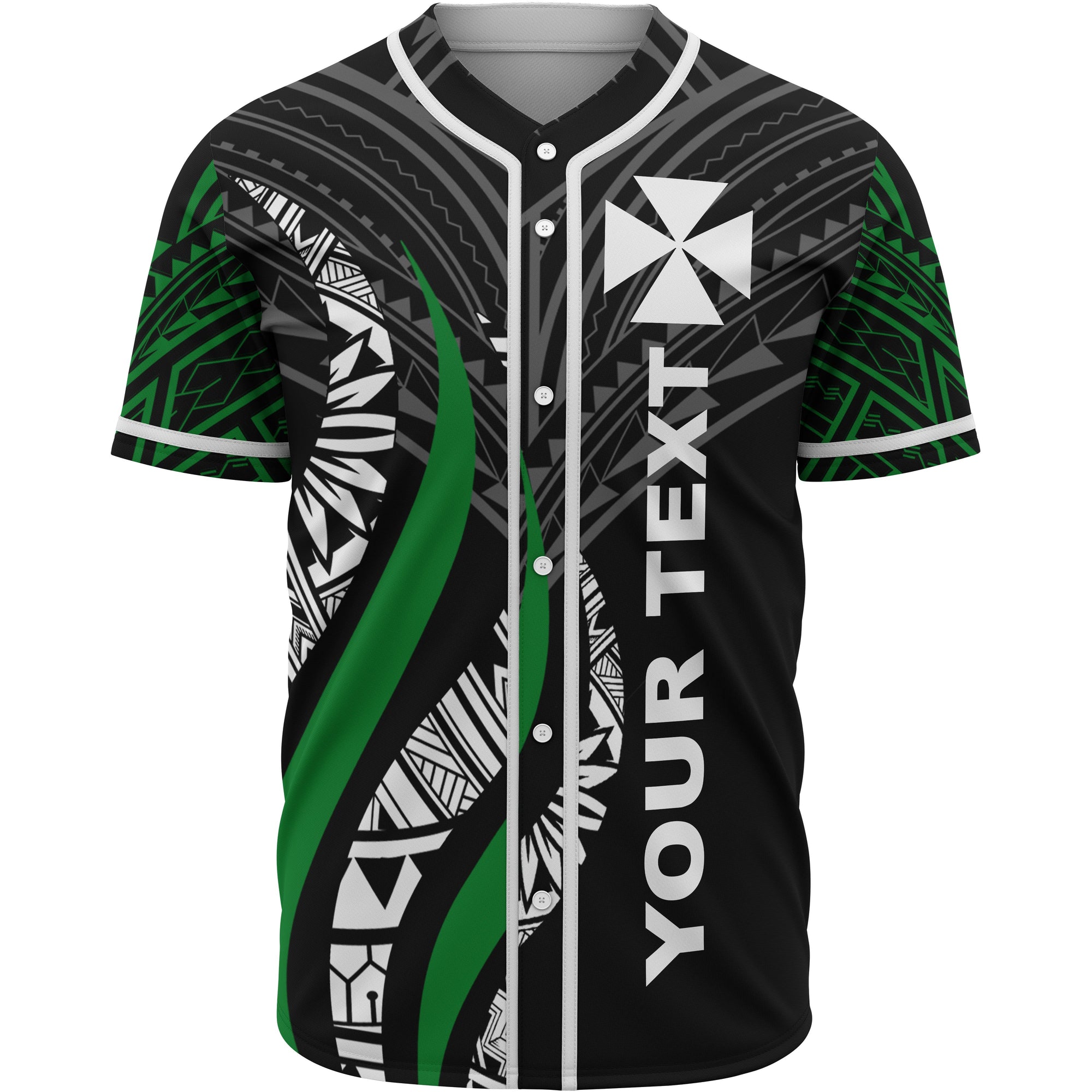 Wallis and Futuna Polynesian Custom Personalised Baseball Shirt - Wallis And Futuna Strong Fire Pattern Unisex Black - Polynesian Pride