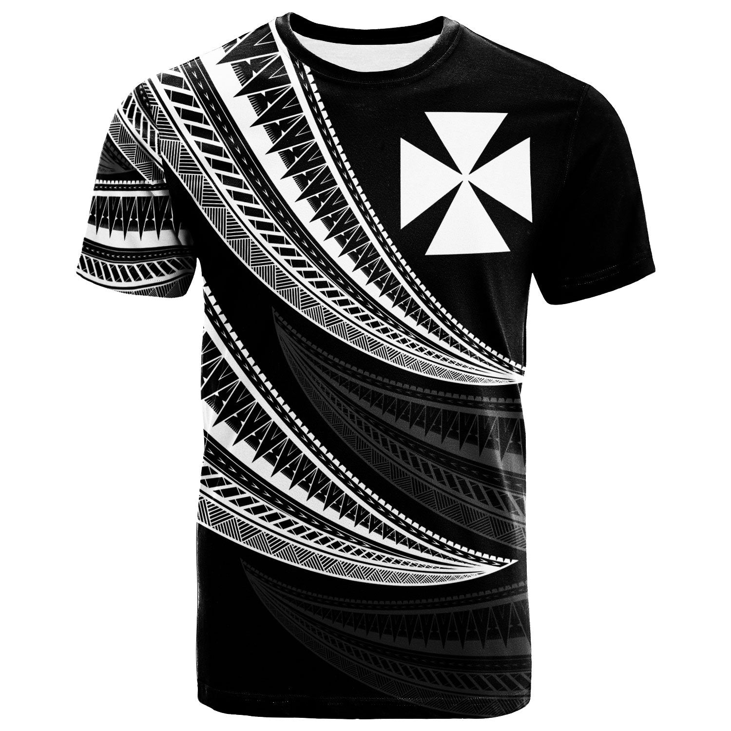 Wallis and Futuna Custom T Shirt Wave Pattern Alternating White Color Unisex White - Polynesian Pride