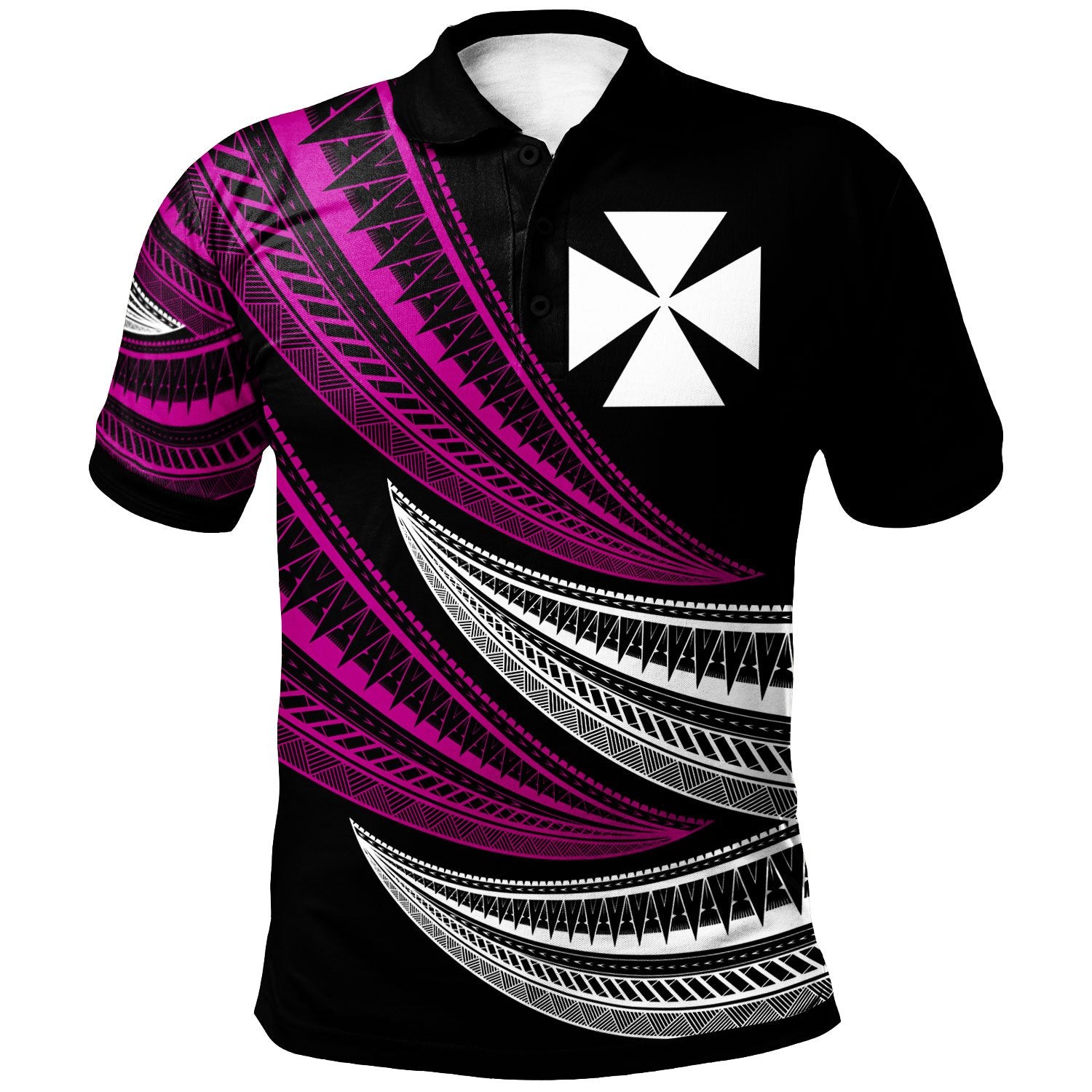 Wallis and Futuna Custom Polo Shirt Wave Pattern Alternating Purple Color Unisex Purple - Polynesian Pride