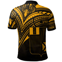 Wallis and Futuna Polo Shirt Gold Color Cross Style - Polynesian Pride